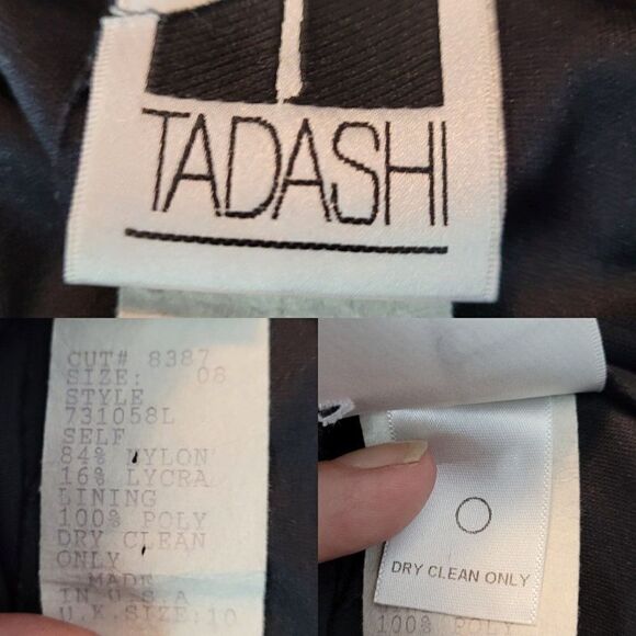 Vintage 90's Designer‎ Tadashi Shoji Black Mesh Long Maxi Skirt 10 Cocktail Goth - Picture 3 of 11